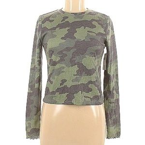 Bp nordstrom camp thermal crewneck long sleeve crop top